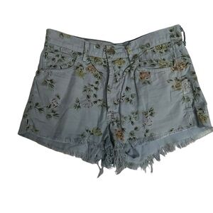 Citizens Of Humanity Floral Blue Jean Shorts